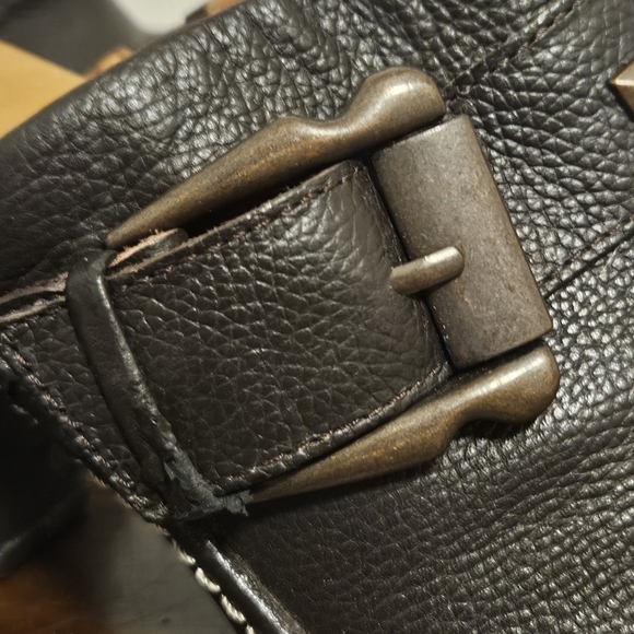 Sofft brown stud leather upper clog mule 7.5 slip on with buckle - Picture 6 of 9